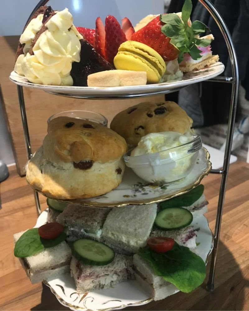 Afternoon tea at the Secret Tea Room in Stone, Staffordshire.