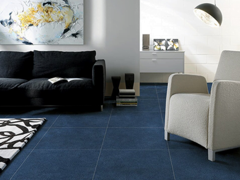 blue living room tiles