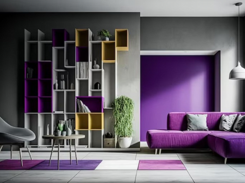purple living room tiles